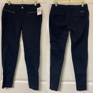 Navy Michael Kors Front Pocket & Ankle Zip Pant